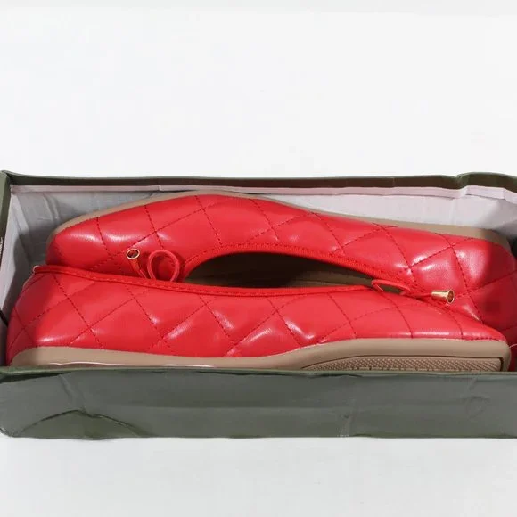 Women's Quilted Flats - Red 41EU - Picture 5 of 6